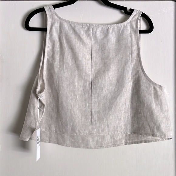 Reformation Adalyn Linen Crop Top Size 12 - Picture 5 of 10